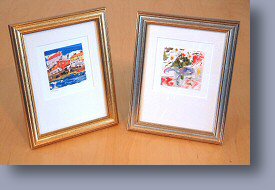 Framed Cards in Gold finish (left) and Silver finish (right)